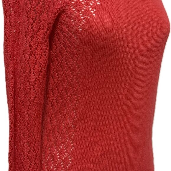 Forever 21 Women's Red Lace Sweater, Size Medium - Picture 3 of 7